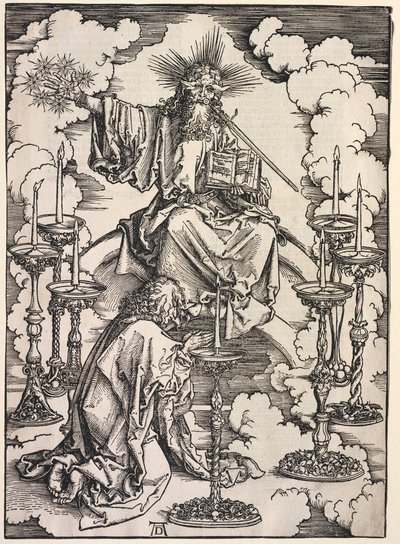 Révélation de Saint Jean : Saint Jean contemplant les sept chandeliers - Albrecht Dürer