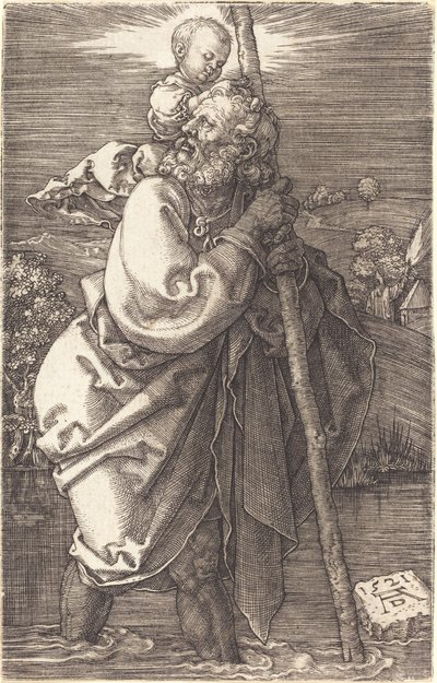 Saint Christophe tourné à gauche - Albrecht Dürer