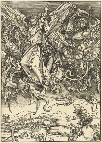 Saint Michel combattant le dragon - Albrecht Dürer
