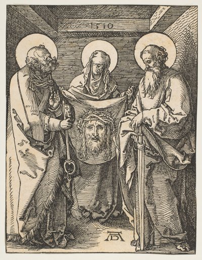 Sainte Véronique entre Saint Pierre et Saint Paul, de La Petite Passion - Albrecht Dürer