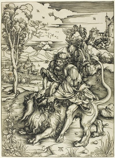 Samson déchirant le lion - Albrecht Dürer