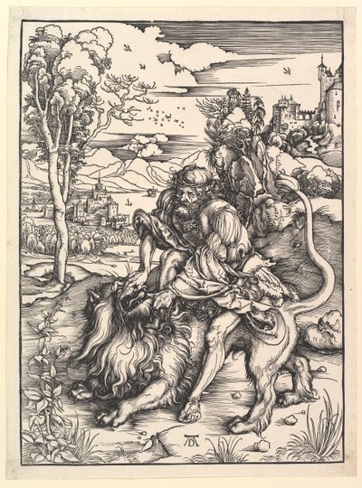 Samson déchirant le lion, vers 1497-1498 - Albrecht Dürer