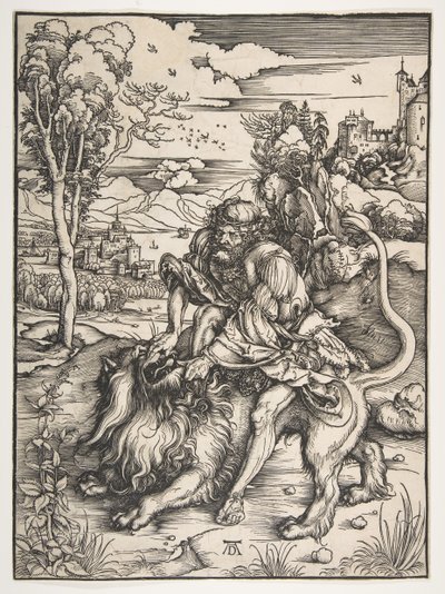 Samson déchirant le lion, vers 1497-98 - Albrecht Dürer