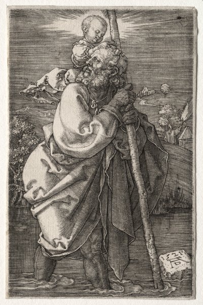 Saint Christophe, tourné vers la gauche, 1521 - Albrecht Dürer