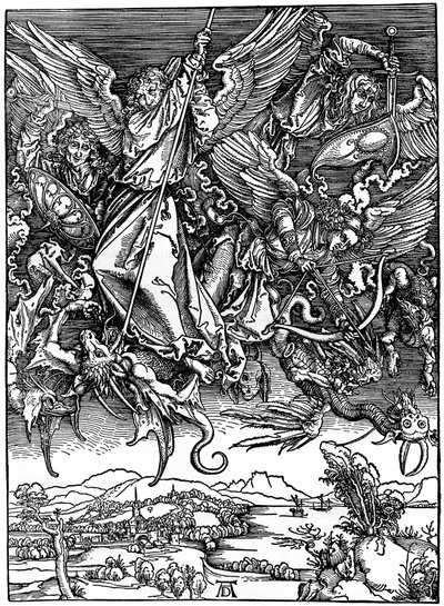 Saint Michel combattant le dragon, 1498, 1936 - Albrecht Dürer
