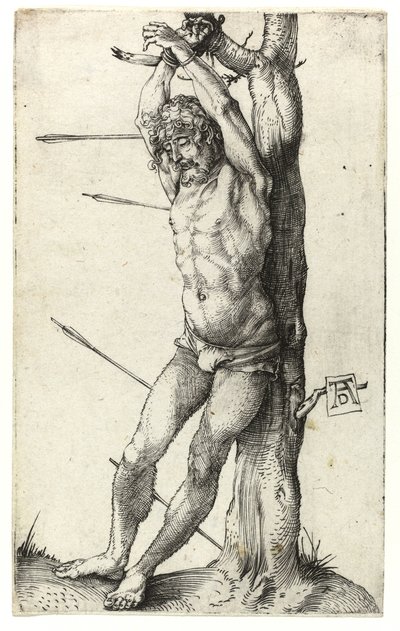 Saint Sébastien attaché à l