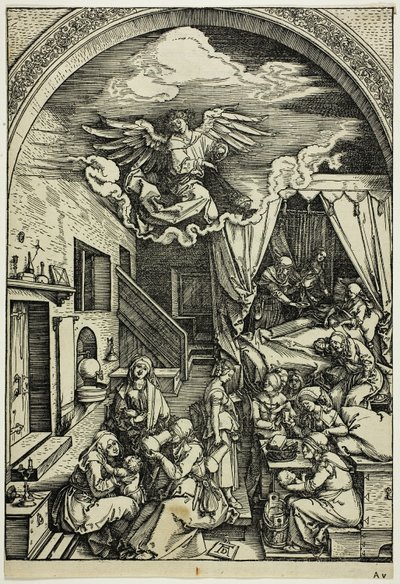 La Naissance de la Vierge, de La Vie de la Vierge - Albrecht Dürer