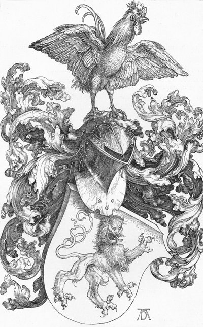 Les Armoiries avec un Lion et un Coq, c1502-1503, 1906 - Albrecht Dürer
