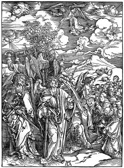 Les Quatre Anges tenant les vents, 1498, 1936 - Albrecht Dürer