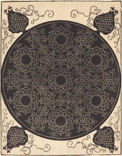 Le Quatrième Nœud (combinant sept groupes circulaires de nœuds avec des centres noirs) - Albrecht Dürer