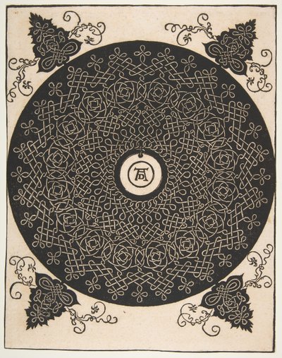Le Quatrième Nœud. Rondel entrelacé avec un médaillon rond en son centre, après 1528 - Albrecht Dürer