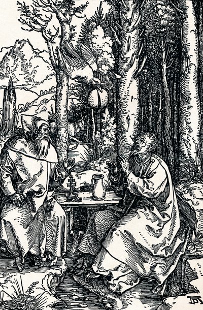 Les ermites Saint Antoine et Saint Paul, 1504 - Albrecht Dürer