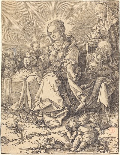 La Sainte Famille sur un banc herbeux - Albrecht Dürer