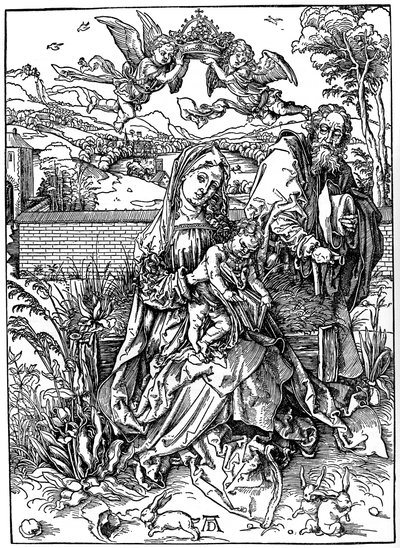 La Sainte Famille avec les trois lièvres, 1497, 1936 - Albrecht Dürer