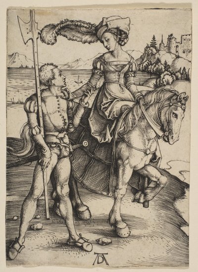 La Dame à cheval et le Lansquenet, vers 1497 - Albrecht Dürer