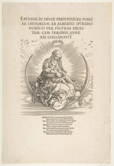 La Madone sur le Croissant, Frontispice de La Vie de la Vierge, vers 1511 - Albrecht Dürer