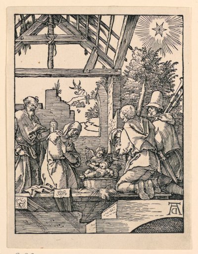 La Nativité (Adoration des bergers) de la série La Petite Passion - Albrecht Dürer