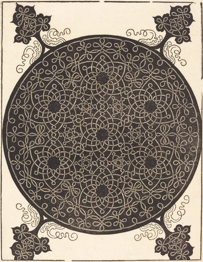 Le sixième nœud combinant sept petits systèmes de nœuds avec des centres noirs - Albrecht Dürer