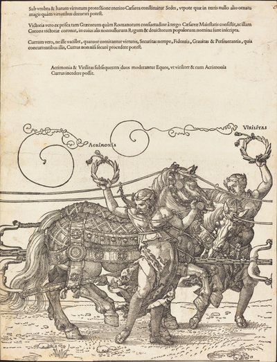 Le char triomphal de Maximilien I (Le grand char triomphal) [plaque 6 de 8] - Albrecht Dürer