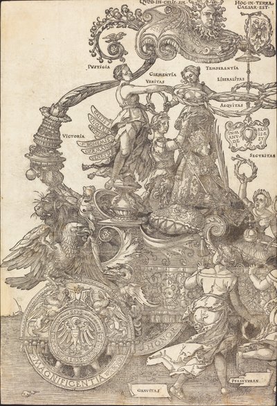 Le Char Triomphal de Maximilien I Le Grand Char Triomphal [plaque 1 de 8], édition latine de 1523 - Albrecht Dürer