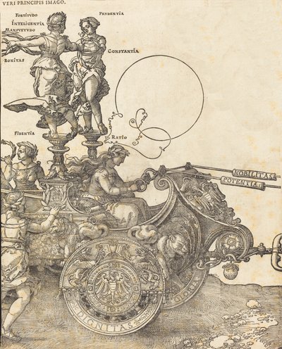 Le Char Triomphal de Maximilien I Le Grand Char Triomphal [plaque 2 de 8], édition latine de 1523 - Albrecht Dürer