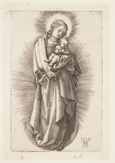 La Vierge sur le croissant avec un diadème - Albrecht Dürer