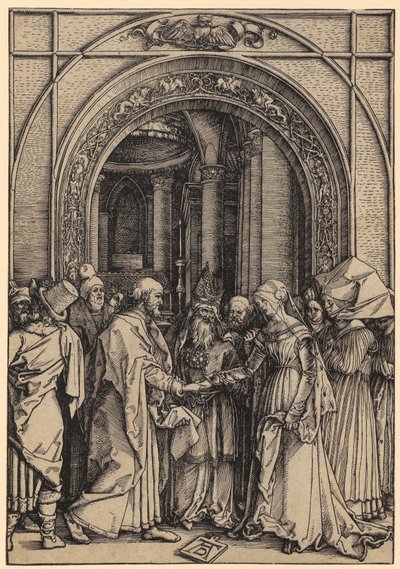 Les fiançailles de Marie, planche 7 de la série « La vie de Marie » - Albrecht Dürer