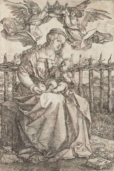 Vierge Marie couronnée par deux anges - Albrecht Dürer