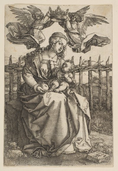 Vierge et Enfant couronnés par deux anges - Albrecht Dürer