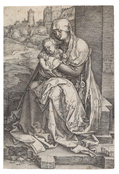 Vierge et Enfant assis près du mur, 1514 - Albrecht Dürer