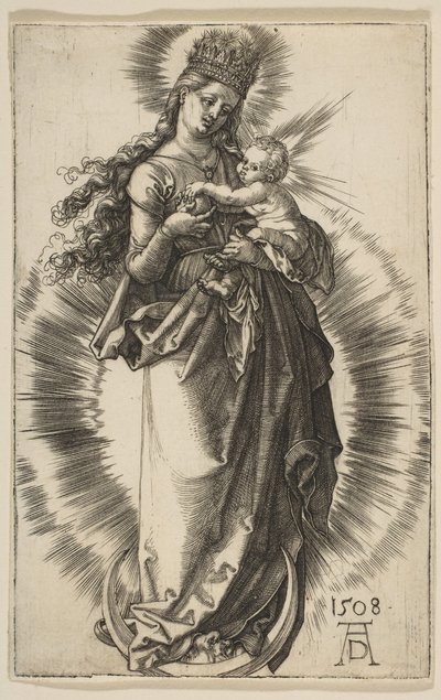 Vierge sur un croissant avec une couronne étoilée - Albrecht Dürer