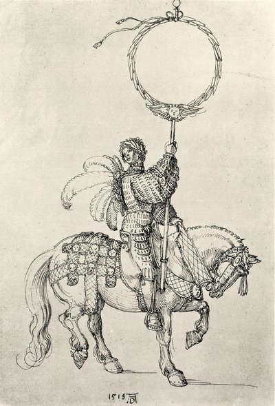 Jeune cavalier tenant une couronne - Albrecht Dürer