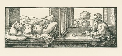 Un homme dessine une femme couchée - Albrecht Dürer or Duerer