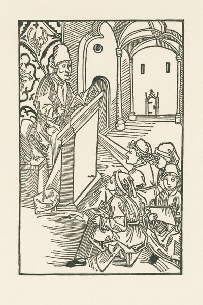 Un enseignant avec quatre élèves - Albrecht Dürer or Duerer
