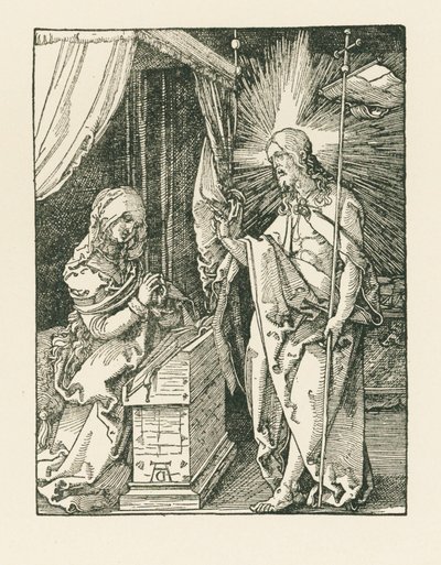 Le Christ apparaissant à sa mère, vers 1510 (gravure sur bois) - Albrecht Dürer or Duerer
