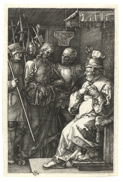 Le Christ devant Caïphe, 1512 (gravure au burin sur cuivre) - Albrecht Dürer