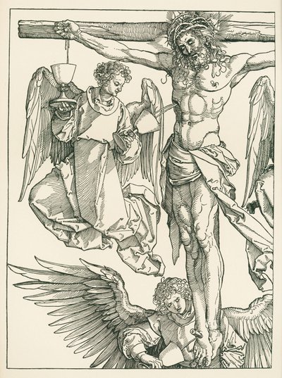 Le Christ en croix avec trois anges, vers 1513-13 (gravure sur bois) - Albrecht Dürer or Duerer
