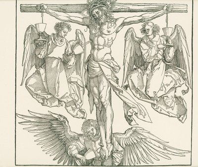 Le Christ en croix avec trois anges, vers 1513 (gravure sur bois) - Albrecht Dürer or Duerer