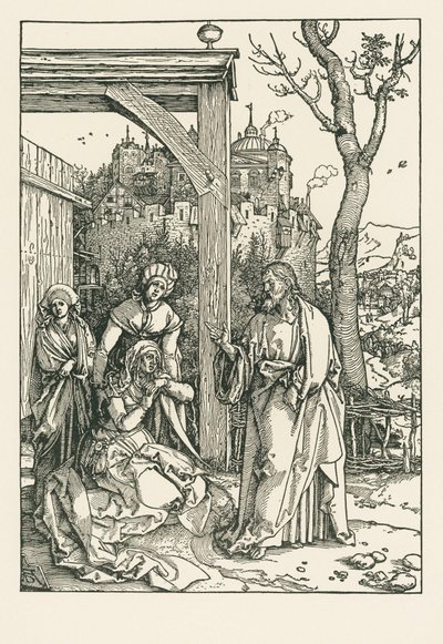 Le Christ prenant congé de sa mère, vers 1504 (gravure sur bois) - Albrecht Dürer or Duerer