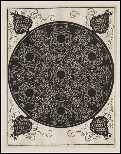 Quatrième nœud, 7 groupes circulaires de nœuds avec centres noirs - Albrecht Dürer