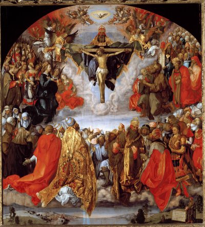 Dieu, Jésus-Christ et la colombe du Saint-Esprit (retable de Tous les Saints) - Albrecht Dürer