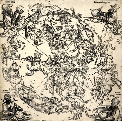 Imagines coeli Septentrionales cum duodecim imaginibus zodiaci, c.1510-c.20 (gravure sur bois) - Albrecht Dürer or Duerer