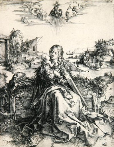 Madonna avec une libellule (gravure) - Albrecht Dürer