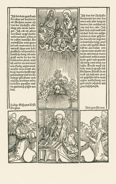 Sainte Birgitta comme intercesseur, avec un couple marié en train de prier - Albrecht Dürer or Duerer