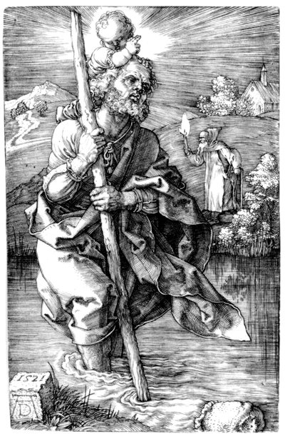 Saint Christophe Regardant à Droite - Albrecht Dürer