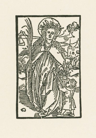 Sainte Dorothée. Illustration de Hortulus Anime. Imprimé par Michael Furter, Bâle - Albrecht Dürer or Duerer