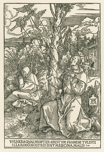 Saint François recevant les stigmates, vers 1503-04 (gravure sur bois) - Albrecht Dürer or Duerer