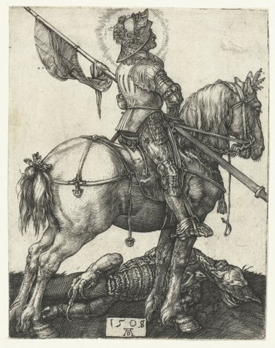 Saint Georges et le dragon de la mort - Albrecht Dürer or Duerer