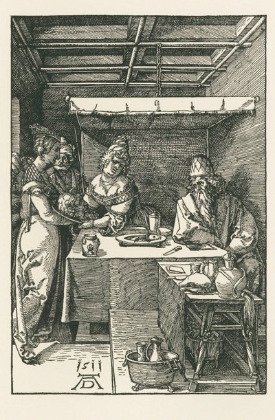 La tête de saint Jean-Baptiste est apportée à Hérode - Albrecht Dürer or Duerer