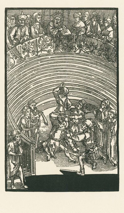 Le théâtre, vers 1492-93 (gravure sur bois) - Albrecht Dürer or Duerer